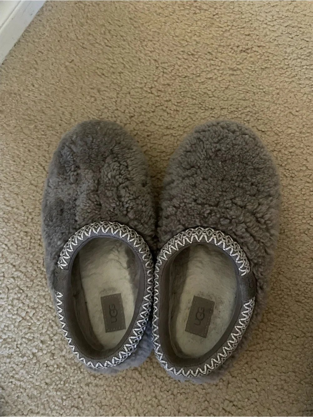UGG Taupe Braided Shearling Slip-On Clog